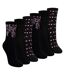 Sock Snob - 6 Paires Chaussettes Femme Fleuries en Coton Douces et Confortables-1
