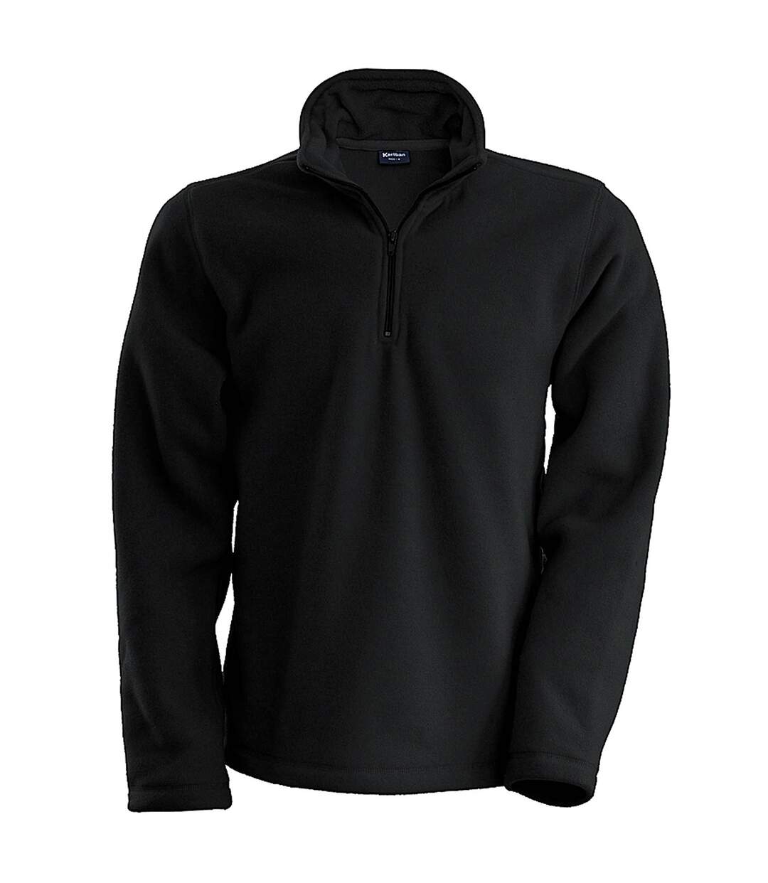 Kariban Mens Enzo 1/4 Zip Fleece Top (Black) - UTRW738