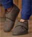 Pánske zateplené vyššie papuče na suchý zips