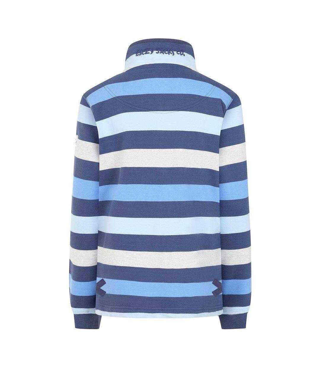Sweat Motif/style Rayé Femme Bleu Hivernal Lazy Jacks-2