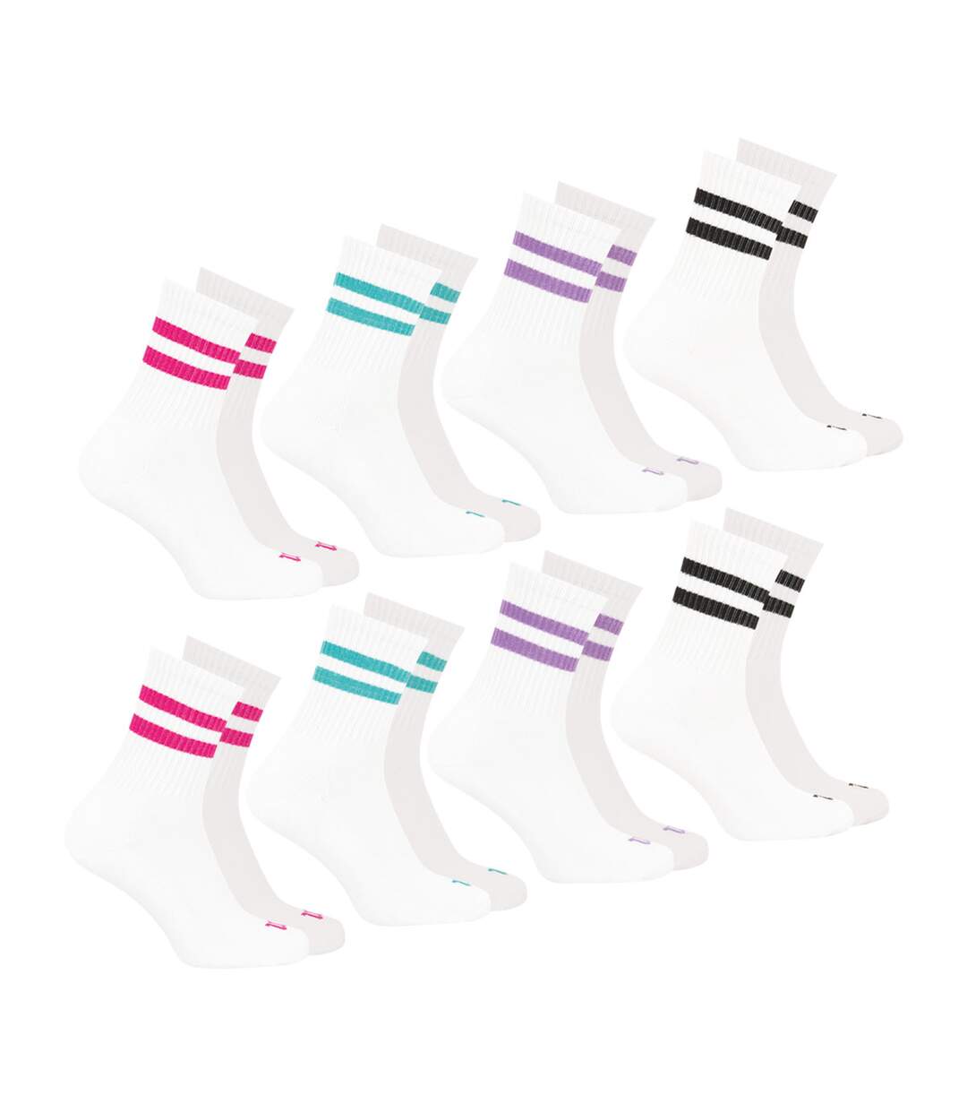 Lot de 8 paires de chaussettes mi-hautes femme Sport Wilson-1