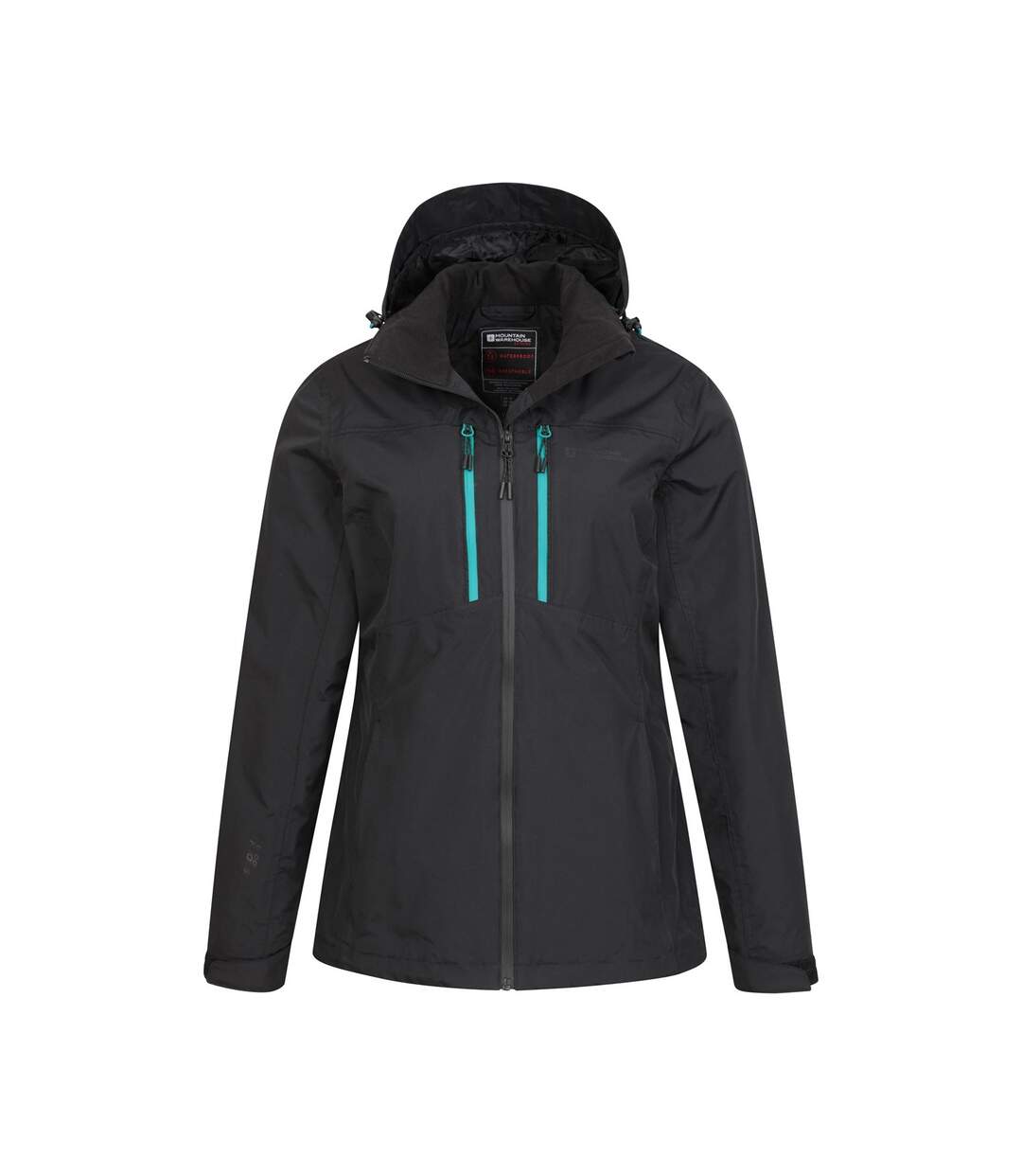 Veste imperméable rainforest extreme femme noir vif Mountain Warehouse