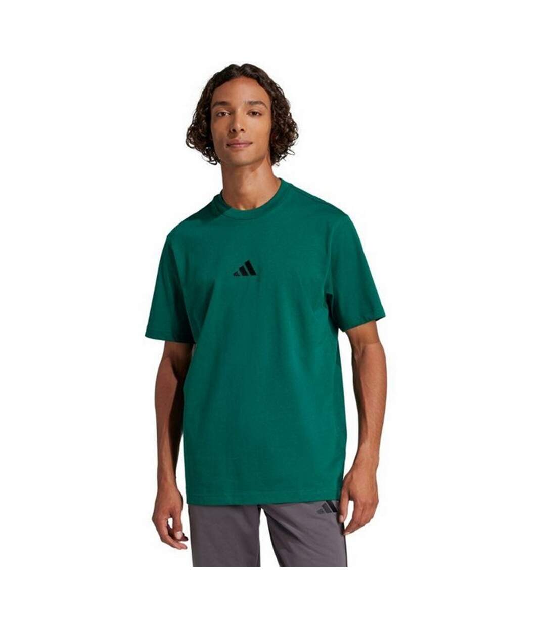 T-shirt Style Petit Logo Essentials Homme Vert Universitaire Noir Adidas-1