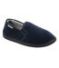 Dunlop - Chaussons homme velours côtelé marine doublés peluche-4