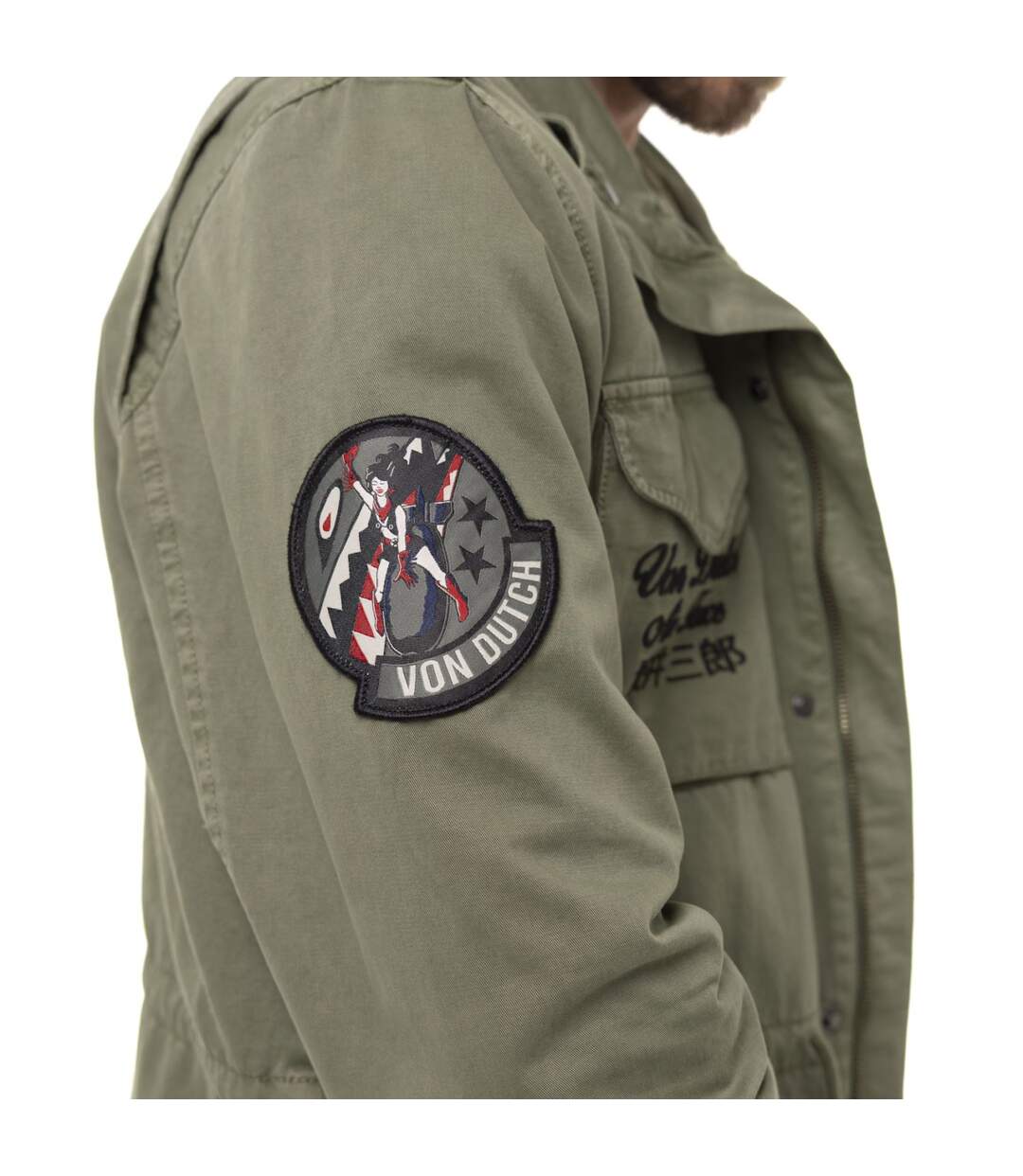 Veste militaire homme en coton avec patch Field Vondutch-5