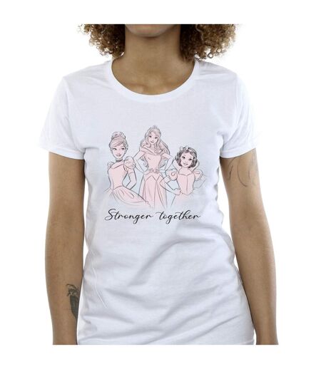 Disney T-shirt en coton Femmes/Dames Princesses plus fortes ensemble (Blanc) - UTBI37347