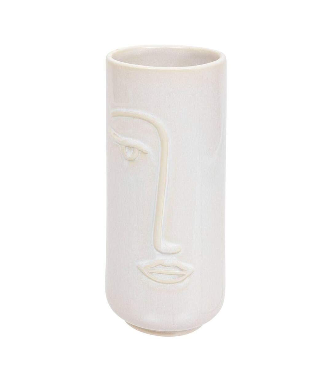 Vase Déco Visage Soleya 25cm Blanc-1