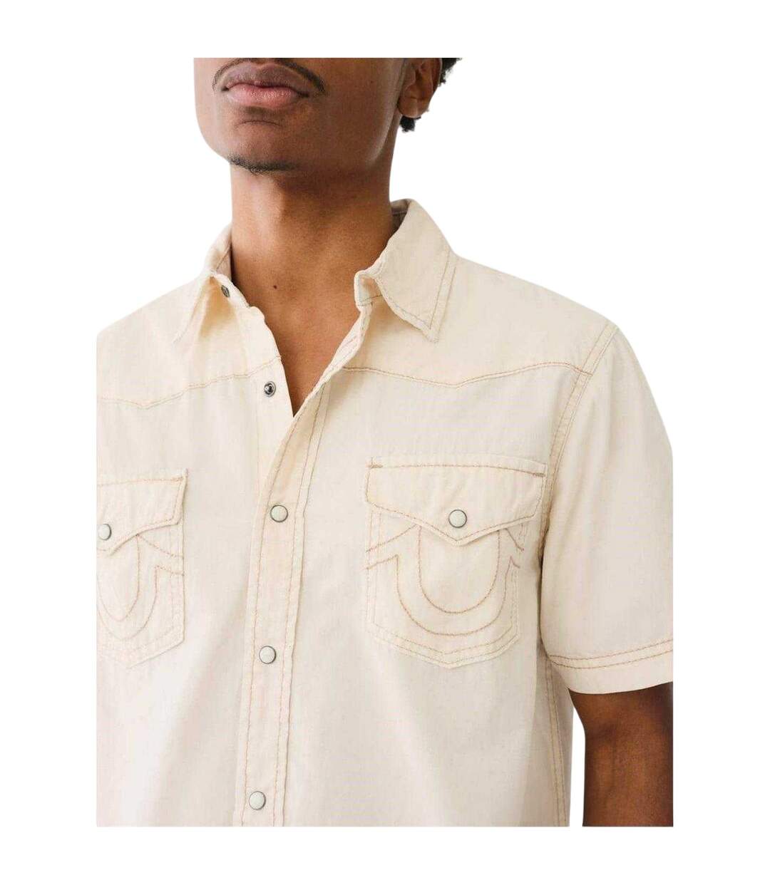 Mens Regular Short-sleeved Shirt Winter White True Religion-4