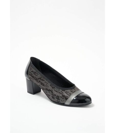 Escarpins à talons largeur confort bi-matière