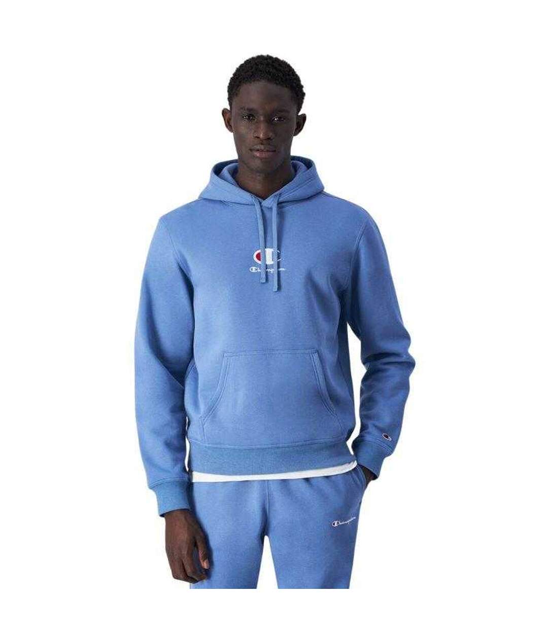 Sweat À Capuche Motif/style Logo Homme Bleu Champion-1