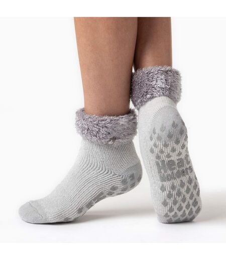Ladies Non Slip Thermal Low Cut Ankle Slipper Bed Socks with Grips