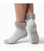 Ladies Non Slip Thermal Low Cut Ankle Slipper Bed Socks with Grips-3
