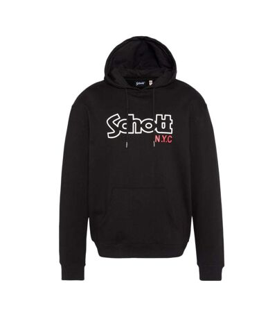 Sweat à capuche noir homme schott sidney - l