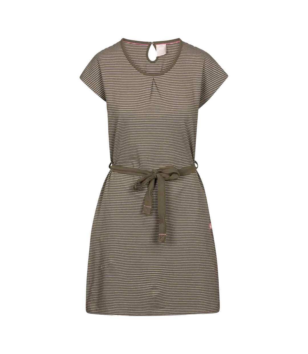 Womens/ladies Lidia Round Neck Cotton Dress Herb Stripe Trespass-1