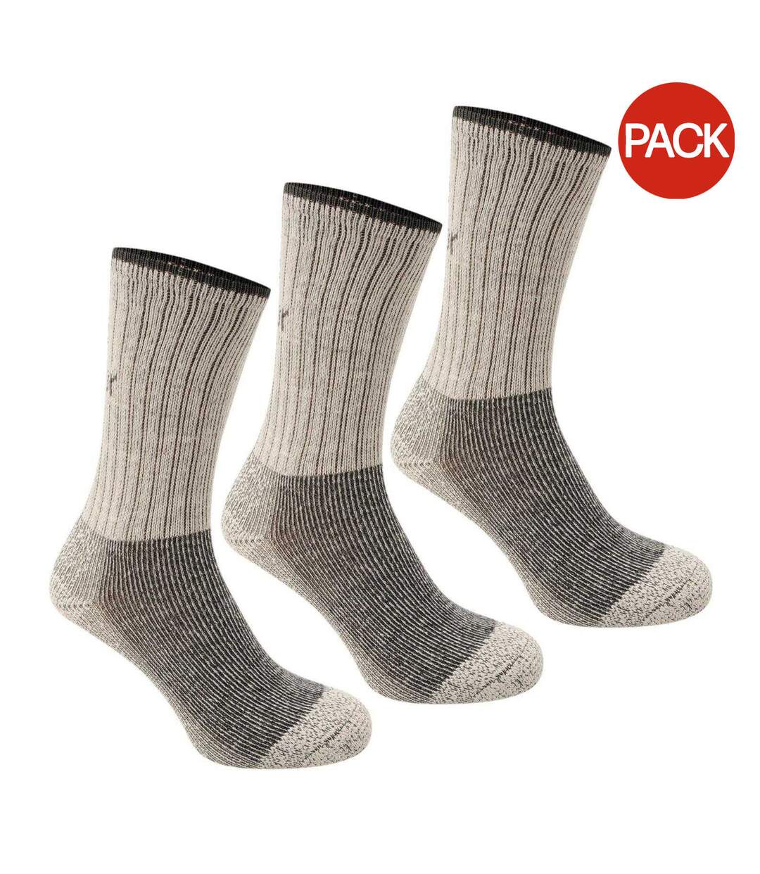 Pack Of 3  Womens/ladies Heavyweight Boot Socks  Beige Karrimor-1