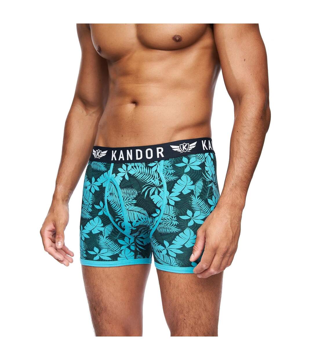 Pack of 7  Mens florid boxer shorts  turquoise Kandor