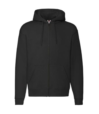 Sweatshirt À Capuche Et Fermeture Zippée Homme Noir Fruit Of The Loom