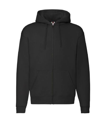 Sweatshirt À Capuche Et Fermeture Zippée Homme Noir Fruit Of The Loom