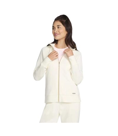 Womens/ladies skechluxe elevate hooded jacket off white Skechers