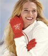 Women's Embroidered Fleece Gloves - Orange Atlas For Men