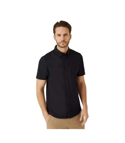 Mens oxford slim short-sleeved shirt black Burton