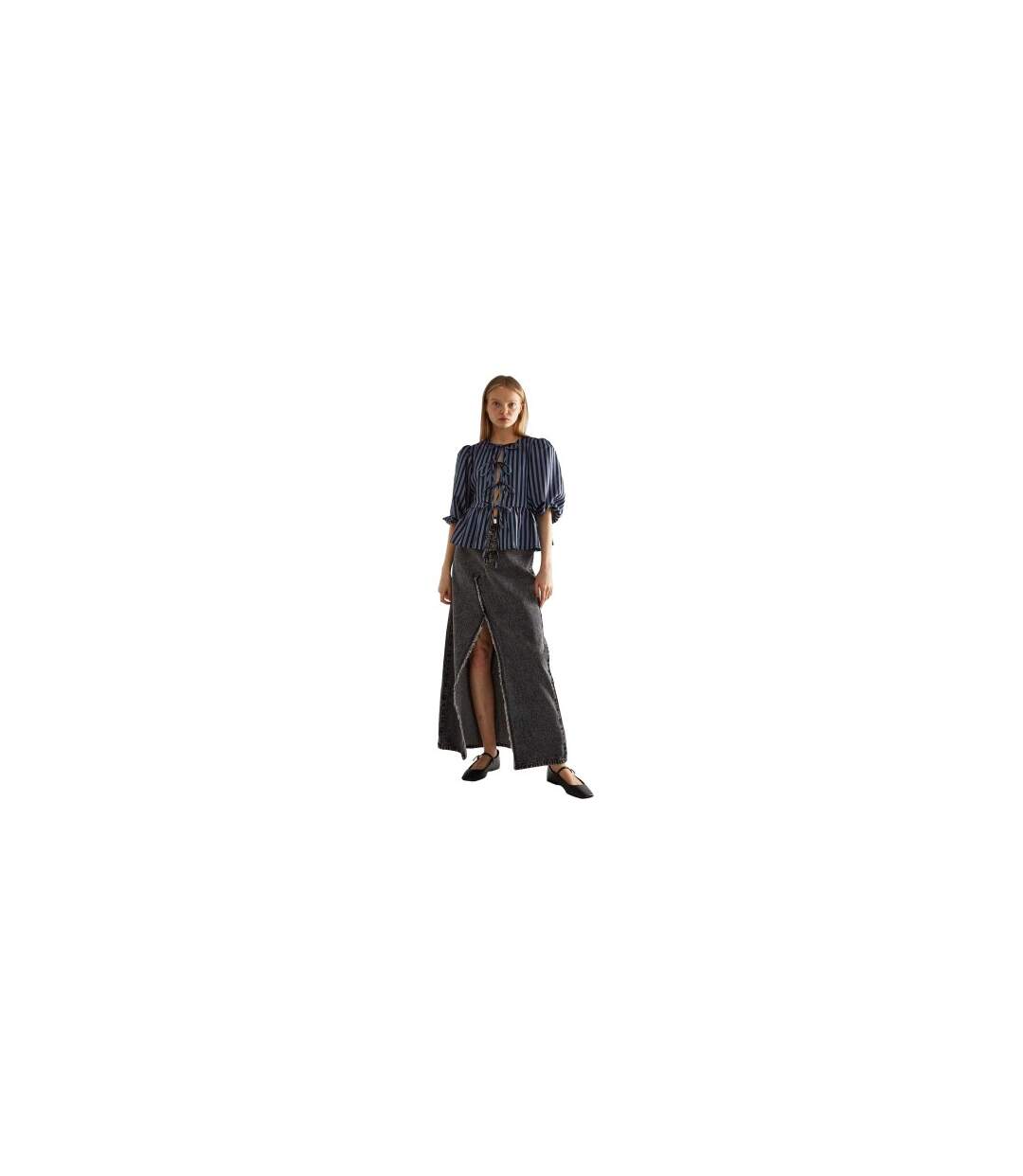 Haut Manches Bouffantes Motif/style Rayé Femme Bleu Glamorous-1