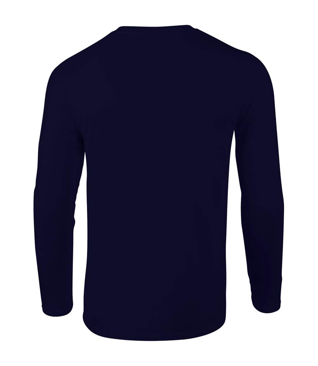 Pack Of 5   Mens Soft Style Long Sleeve T-shirt Navy Gildan-3