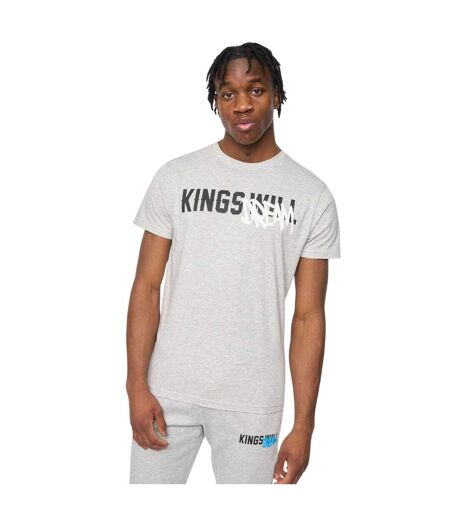 Mens Back Print Cotton T-shirt Grey Marl Kings Will Dream