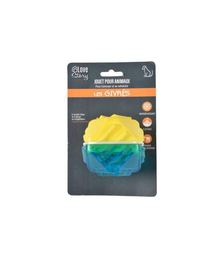 Jouet pour Chien Givré Diamant 7cm Bleu & Jaune