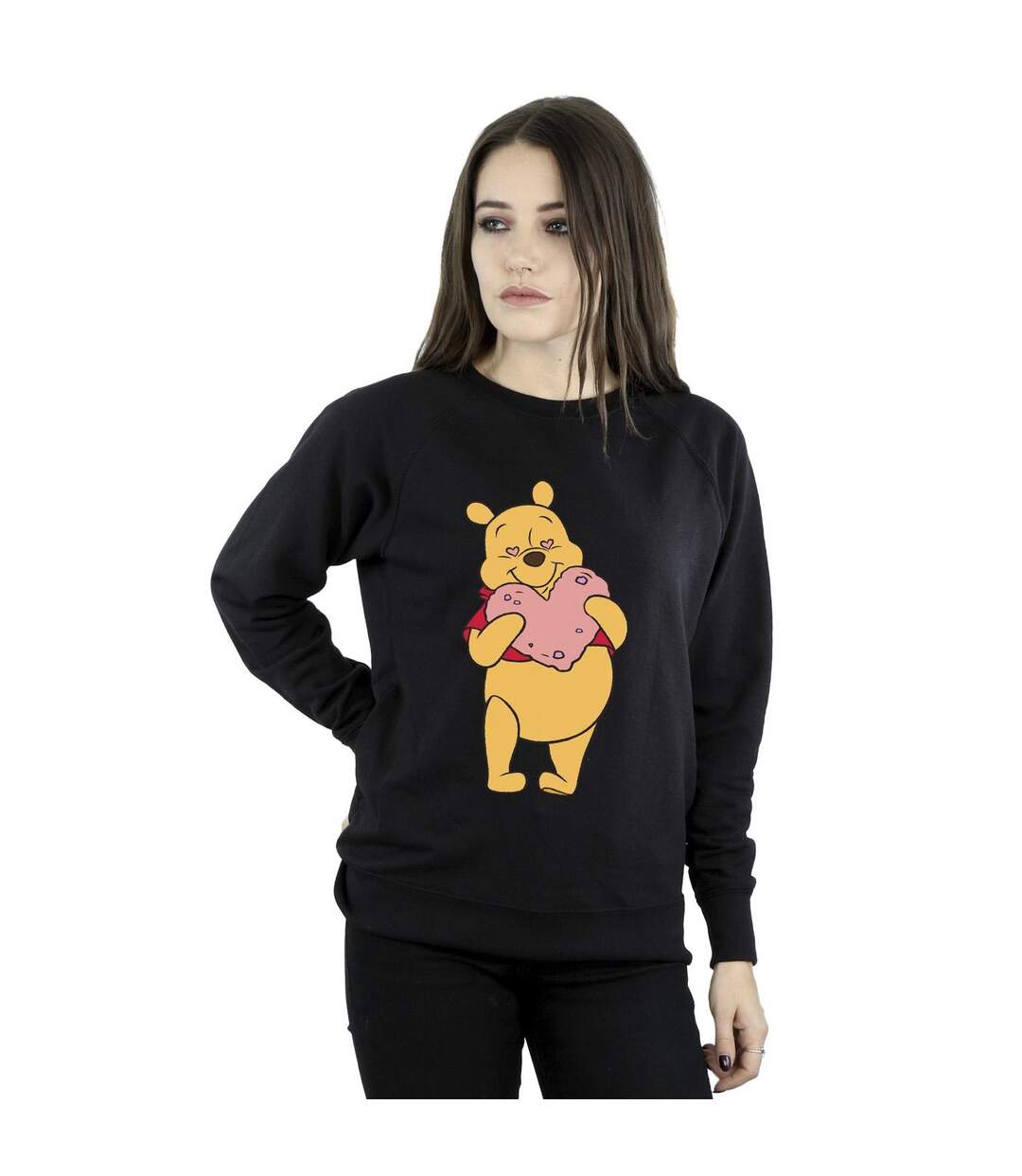 Disney Sweatshirt Winnie The Pooh Heart Eyes Femme/Ladies (Noir) - UTBI42975-2