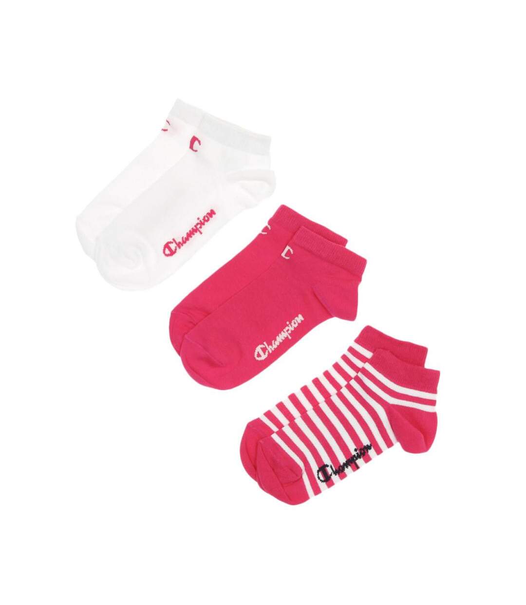 X3 Paires de Chaussettes Rose/Blanche Femme Champion - 42/44-1