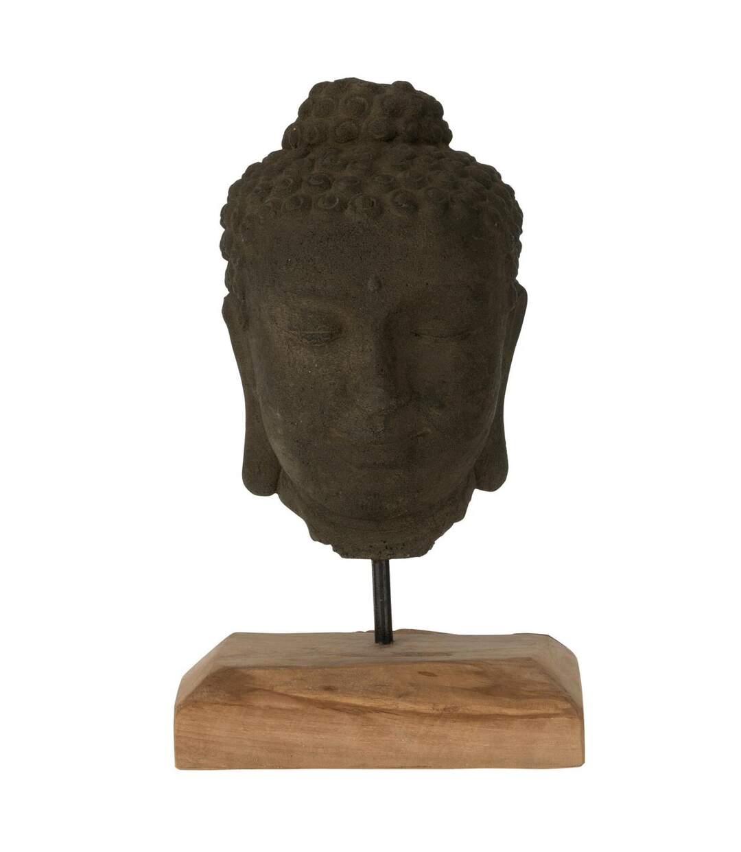 Statuette Déco en Ciment Tête 44cm Noir-1