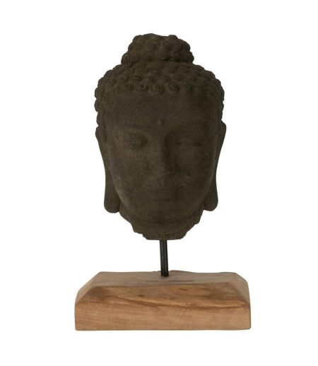 Statuette Déco en Ciment Tête 44cm Noir