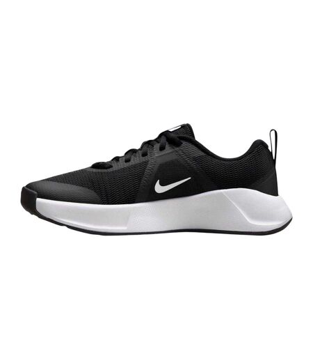 Womens/ladies Leather Flat Heel Flat Trainers Black White Nike