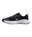 Womens/ladies Leather Flat Heel Flat Trainers Black White Nike-3