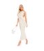 Robe Longue Femme Crème Missy Empire-1