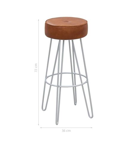 Tabouret en métal et cuir