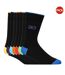 Pack Of 7  Mens Farrango Logo Ankle Socks  Black Multicoloured Crosshatch-1