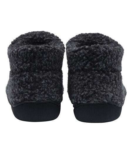 Dunlop - Chaussons bottines homme polaire teddy chauds anthracite
