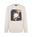 Mens Soleri 88 Ribbed Crew Neck Sweatshirt Cream Boss-1