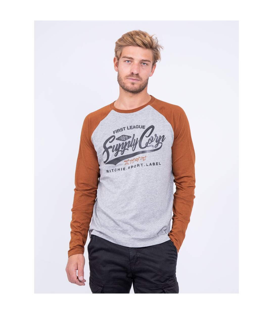 T-shirt manches longues col rond pur coton JANDAT-1