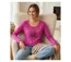 MAYFLOWER NUAGE – Tee-shirt manches longues fushia 100% coton col bateau pour un look vitaminé-1