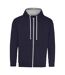 Sweat À Capuche Varsity Adulte Nouveau Bleu Marine Gris Chiné Awdis-1