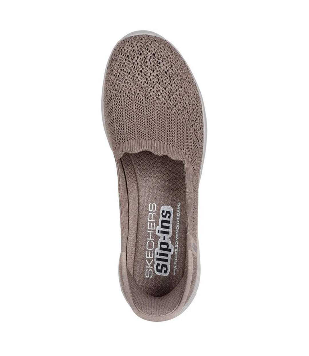 Womens/ladies Seager Believe It Trainers Dark Taupe Skechers-4