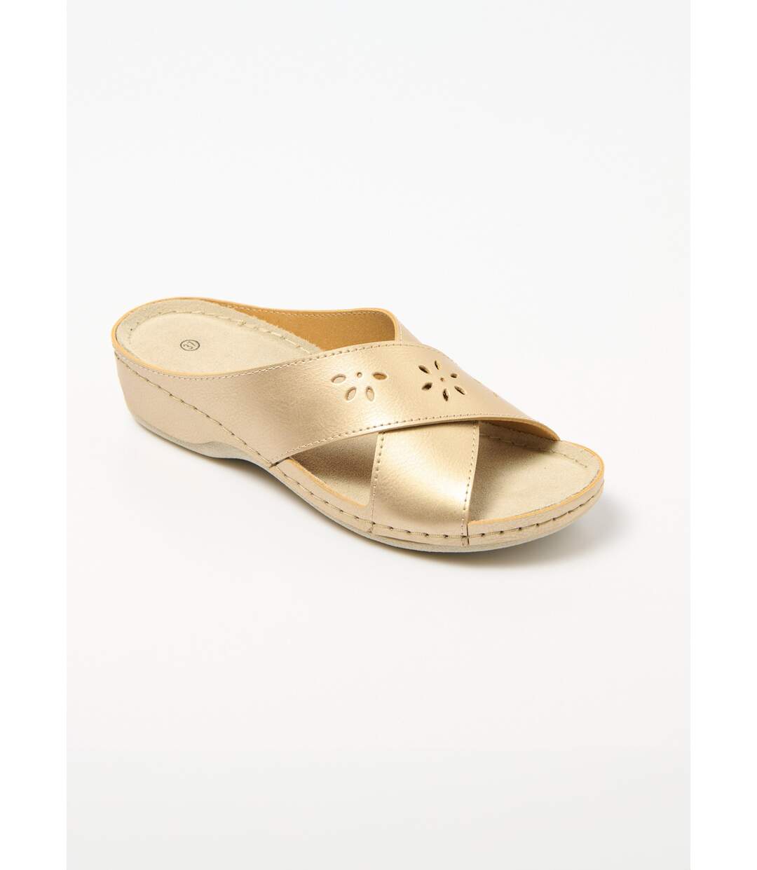 Mules boucles croisées largeur confort talon compensé enrobé-1