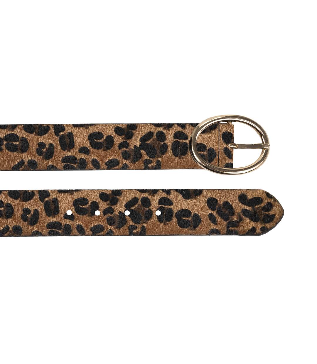 Isotoner Ceinture femme à boucle ovale dorée-3