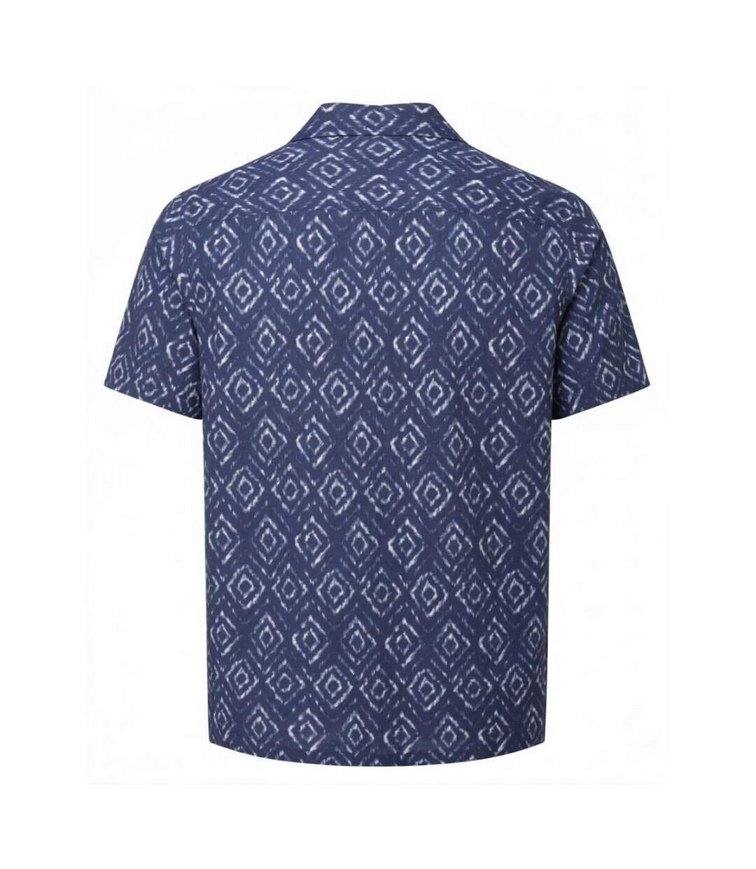 Chemise Motif/style Aztèque Homme Bleu Marine Blanc Cuba-2