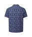 Chemise Motif/style Aztèque Homme Bleu Marine Blanc Cuba-2