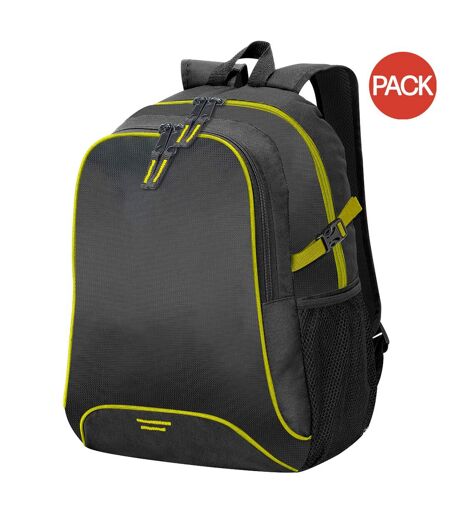 Lot de 2  Osaka sac à dos basique 30 litres taille unique noir/jaune Shugon