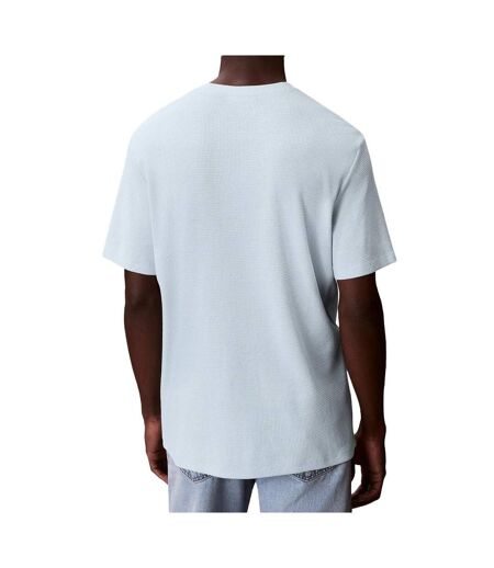 T-Shirt bleu pastel homme calvin klein jeans waffle badge